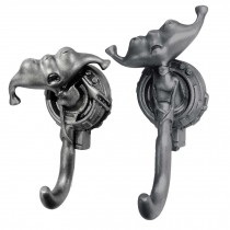 2 Pieces Resin Alien Hooks Handcrafted Wall Mounted Coat Hooks Vintage Single Organizer Hangers, Antique Silver