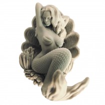 Resin Lifelike Mermaid Sculpture Statue Mounted Towel Key Coat Wall Art Hanging Hook for Bathroom Bedroom Home Office