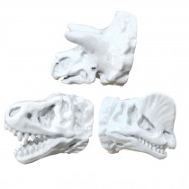 3 Pcs Resin Simulation Dinosaur Funny Drawer Handle Knobs for Bedroom Kitchen Bathroom, White