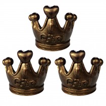 Lovely Bronze Crown Drawer Knobs Retro Girls Room Wardrobe Pulls Decor, 3 Pcs
