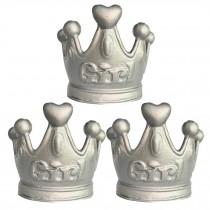 Cute Silver Crown Drawer Knobs Girls Room Wardrobe Decor Handle Pulls, 3 Pcs