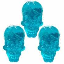 Simulation Resin Transparent Skull Bone Drawer Knobs Hardware, Smiling Face,3 Pcs Blue