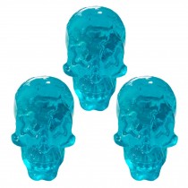Transparent Cool Skull Face Resin Dresser Pulls Small Cabinet Knobs, Dead Face,3 Pcs Blue