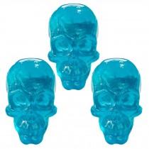 Kids Drawer Knobs Transparent Resin Skull Wardrobe Cabinet Knobs, Dull Face,3 Pcs Blue