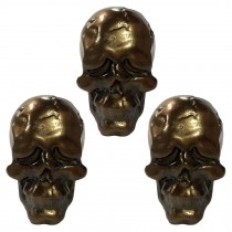 3 Pcs Simulated Skull Bone Drawer Handles Bronze Resin Skull Knobs Cabinets Funny Skull Face Pulls, Sad Face
