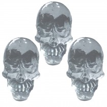 Decorative Kids Room Skull Clear Resin Knobs Pull for Cabinet Dresser Drawers, Angry Face,3-Pack