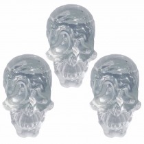 Simulated Skull Cabinet Knobs Clear Resin Drawer Pulls and Knobs, Awkward Face,3 Pcs