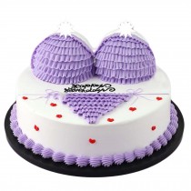 Artificial Cake Adult Erotic Bra Underwear Birthday Cake Replica Prop Party Decoration, Purple, 10 inches