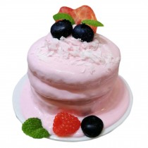 Fake Cake Realistic Souffle Artificial Dessert Crafts Photography Props Party Replica Prop Kitchen Bakery Display, Pink