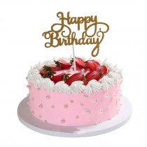 Artificial Fruit Cake Simulation Pink Strawberry Birthday Cake Food Model Party Decoration Replica Prop Display, 6 inches