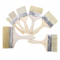 7 Pcs Utility Paint Brush Art Supply Variety Size Wood Handle Bristle Brush