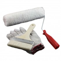 7.8 inch Paint Roller Wall Brush Woven Roller with Paint Brush and Gloves