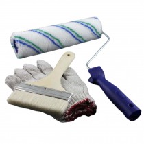 8.8 inch Paint Roller Kit Wall Roller Brush with Paint Brush and Gloves