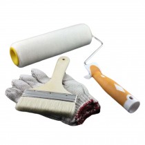 8.6 inch Paint Roller Brush Kit Paint Roller with Paint Brush and Gloves