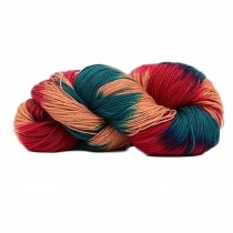 3 Skein Acrylic Knitting Yarn Space Dye Yarn Hand-woven DIY Handcraft for Crocheting, Green Yellow Red