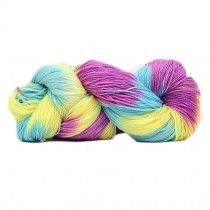 3 Skein DIY Acrylic Yarns for Knitting Sewing Crocheting Bag Blanket Cushion Shoes Projects, Blue Yellow Purple