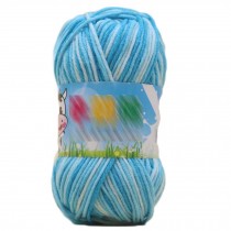 3 Skein DIY Knitting Yarn Handcraft Soft Baby Hats Yarn Milk Cotton Yarns Mixed Color, Blue White