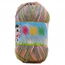 3 Skein DIY Knitting Yarn Handcraft Soft Baby Hats Yarn Mixed Color Milk Cotton Yarns, Pink Green Grey