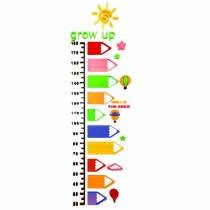 Acrylic Kids Wall Decal Sticker 3D DIY Color Pencil Growth Chart Classroom Wall Decor Height Measurement Ruler