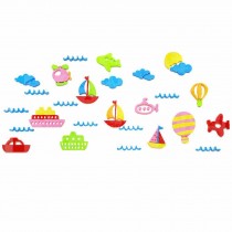 Kids DIY Acrylic Wall Decal Sticker Colorful Sailboat Aircraft Wall Stickers Decoration
