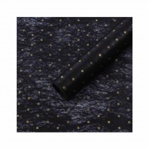 Gold Dots Flower Wrapping Paper Black Bouquet Wrapping Paper, 20 Pcs