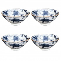 1.3 oz Chinese Ceramic Cups Set Kung Fu Teacups Handcrafted Porcelain Mugs Set, 4 Pcs