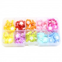 100 Pcs Multicolor Plum Blossom Plastic Buttons Sewing Buttons DIY Art Making Kit