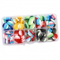 100 Pcs 14mm Colorful Resin Stripe Round Buttons DIY Sewing Buttons Art Making Kit