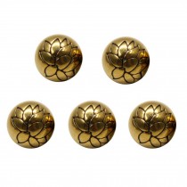 5 Pcs Lotus Brass Buttons Chinese Cheongsam Sewing Round Buttons, Bronze