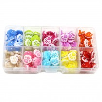 100 Pcs Multicolor 12.5mm Sewing Resin Buttons DIY Art Craft Button Painting Kit, Cat Paw