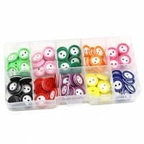 100 Pcs Multicolor 12.5mm Sewing Resin Round Buttons DIY Art Craft Button Painting Kit