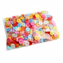 500 Pcs Colorful Plum Blossom Sewing Plastic Buttons DIY Art Craft 2 Holes Buttons