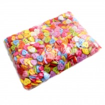 500 Pcs Colorful Heart Shape Sewing Plastic Buttons DIY Craft Button Painting