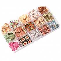 225 Pcs Floral Pattern Sewing Wooden Buttons DIY Button Painting Kit Clothing Accessory