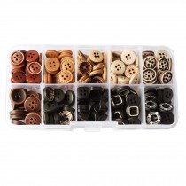 100 Pcs Black/Brown Sewing Nylon Buttons Shirt Clothing Accessory DIY Button Painting Kit