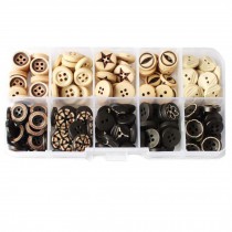100 Pcs Black/Beige Sewing Nylon Buttons Small Shirt Buttons DIY Button Painting Kit
