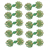 15 Pieces Chinese Knot Closure Buttons Fastener for DIY Sewing Casual Coats Cheongsam Wear, Green