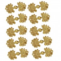 15 Pieces Chinese Knots Frog Buttons Closure Knot Cheongsam Handmade Sewing Fasteners, Gold