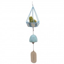 Cute Succulent Wind Bell Hanging Wind Chime Iron Small Ornaments Wind Chimes, Blue