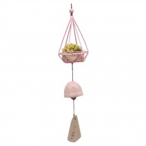 Cute Resin Succulent Wind Chime Bell Bedroom Pendant Door Decoration Hanging Wind Chime, Pink