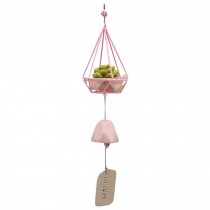 Cute Resin Succulent Wind Chime Bell Door Decoration for Home Garden Decoration, Pink