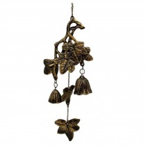 Retro Grape Leaves Wind Chime Bell Shop Hanging Decor Cast Iron Windchime Door Bell
