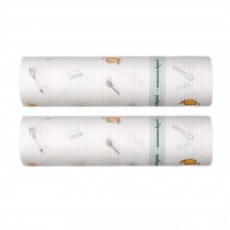2 Rolls Disposable Dish Cloths Household Kitchen Paper Towels Printed Kitchen Paper Tissue