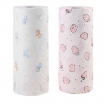 2 Rolls Random Color Disposable Kitchen Paper Towels Printed Kitchen Tissue Rolls