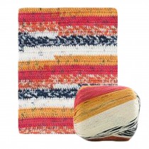 2 Skeins Lace Yarn Cotton Yarn Crochet Yarn for Hand Knitting Rugs Basket, Red Yellow