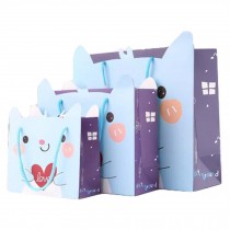 1 Set Cute Animals Party Present Paper Gift Bags Birthday Party Favor Bags, Blue