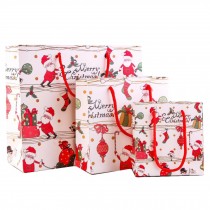 1 Set Christmas Paper Gift Bags Boutique Bags for Wrapping Holiday Gifts
