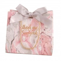 6 Pcs Pink Marble Pattern Kraft Paper Gift Bags Party Favor Bags Boutique Bags