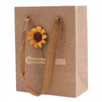 15 Pcs Sunflower Kraft Paper Gift Bags Party Favor Bags Boutique Bags