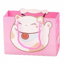 10 Pcs Lucky Cat Kraft Paper Gift Bags Small Boutique Bags Party Favor Bags, Pink
